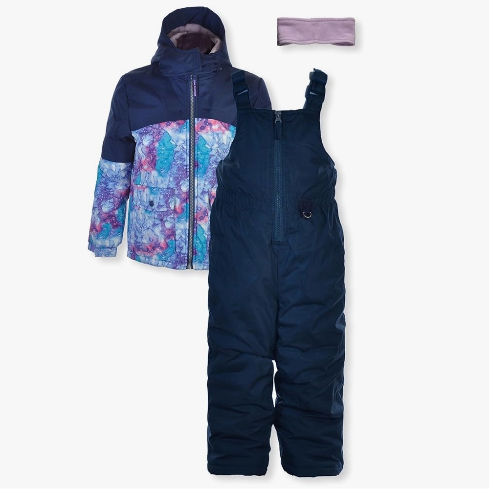 Pink Platinum Kids' Tie-Dye and Navy Jacket Set